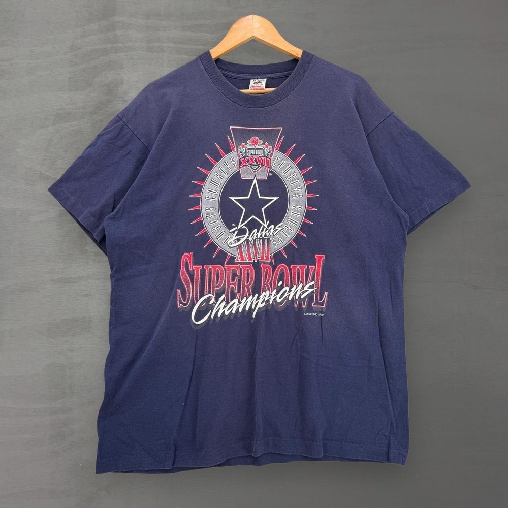 Vintage Dallas Cowboys NFL T Shirt Navy Super Bowl XXVII 1993 XL